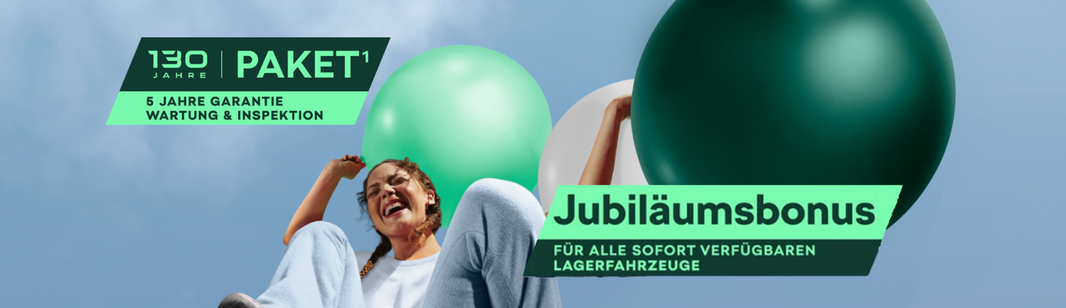 Frau mit Ballons 130 Jahre Skoda Paket