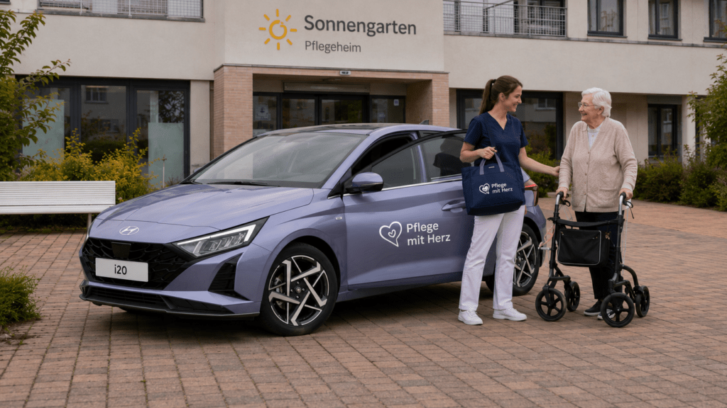 i20 Pflegedienst vor Auto