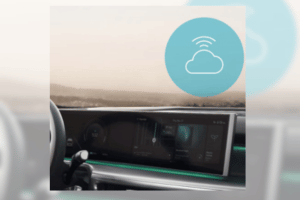 Auto interieur und Cloud Zeichen
